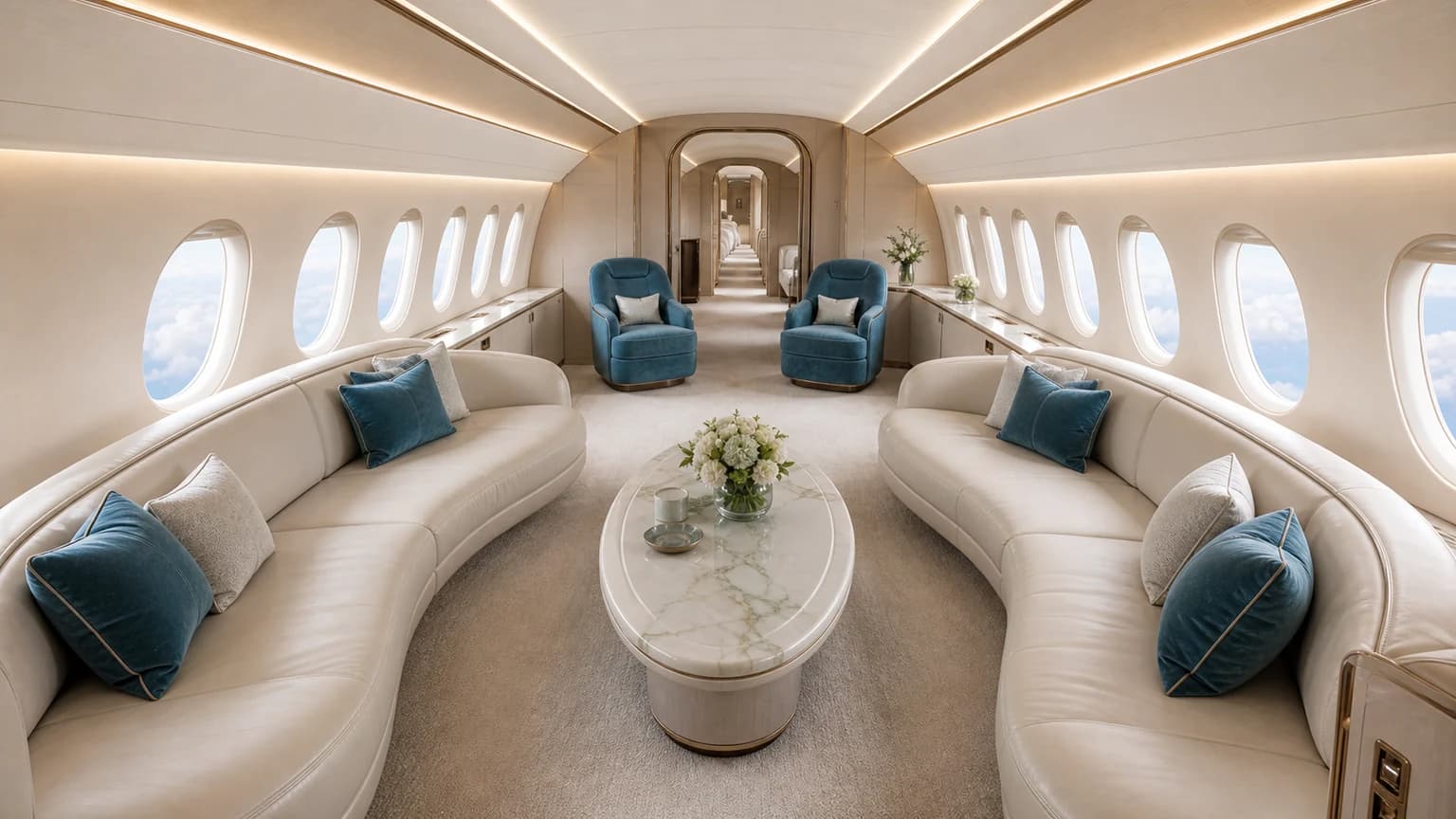 Gulfstream G700 — illustrative rear lounge