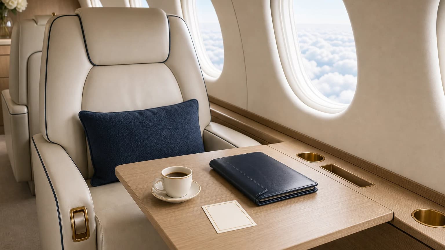 Embraer Phenom 100EV — illustrative private worktable