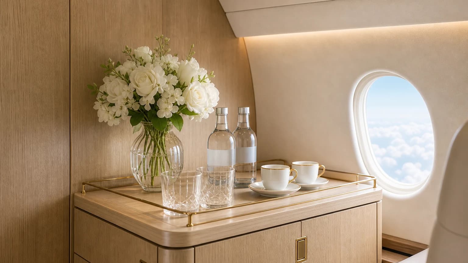 Embraer Phenom 100EV — illustrative refreshment console