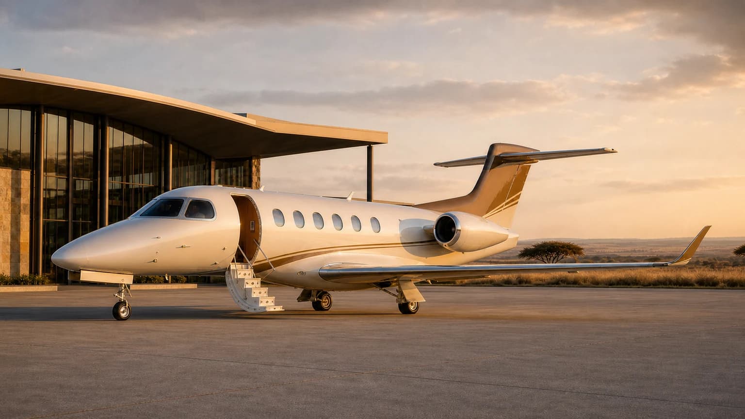 Cessna Citation CJ3+ — illustrative airstair arrival