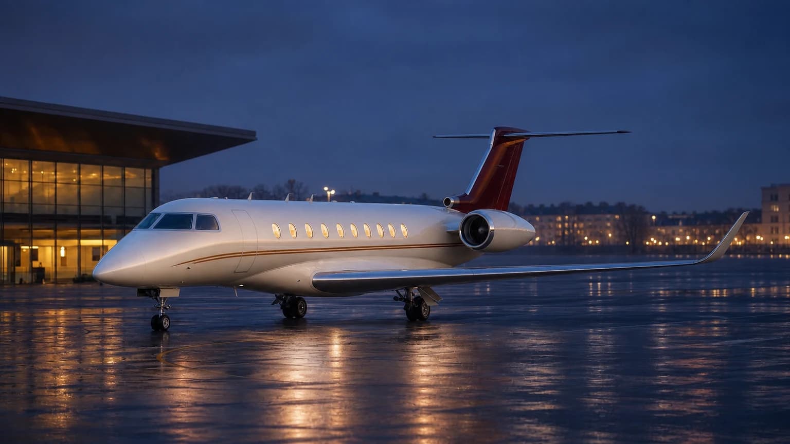 Cessna Citation Latitude — illustrative paris blue hour